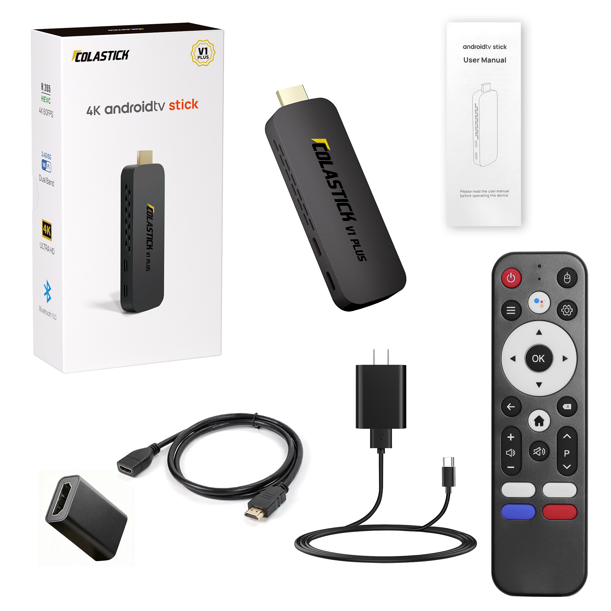 ColaStick V1 Plus 4K Android TV streaming stick — portable no monthly fee HDMI device