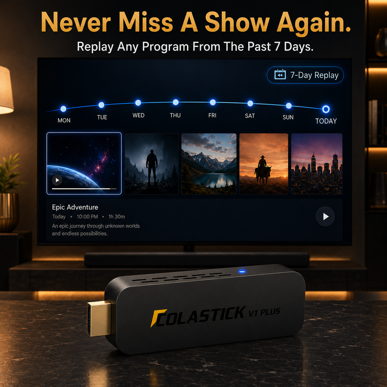 ColaStick V1 Plus — One Portable Stick. Thousands of Channels. Zero Monthly Fees.