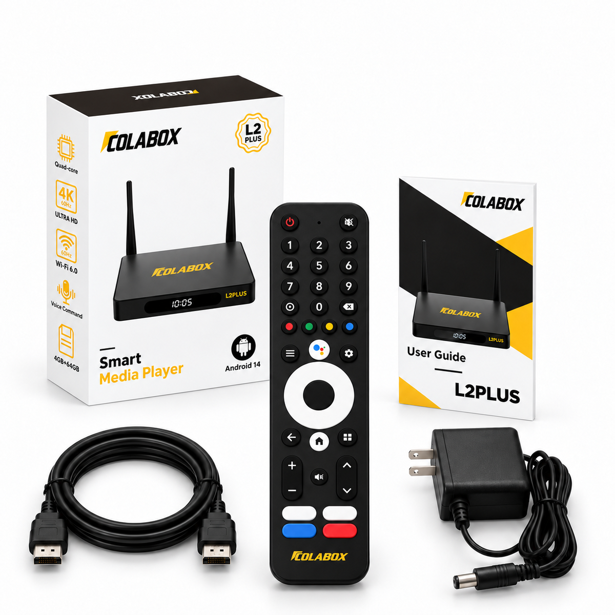 COLABOX L2 PLUS Replacement Accessory Kit – Remote Control, Power Adapter, Power Cable &amp; HDMI Cable