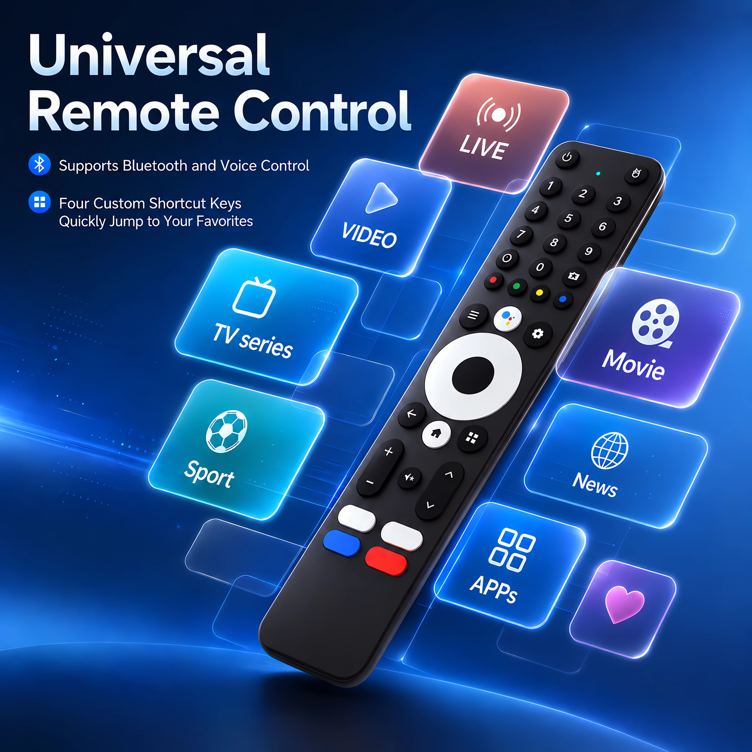 ColaBox L2 Plus universal remote — Bluetooth voice control with 4 custom shortcut keys