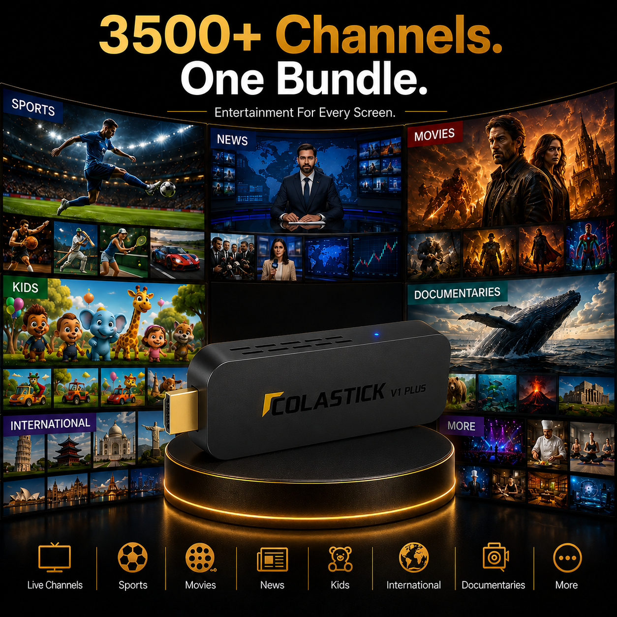 ColaStick V1 Plus — One Portable Stick. Thousands of Channels. Zero Monthly Fees.