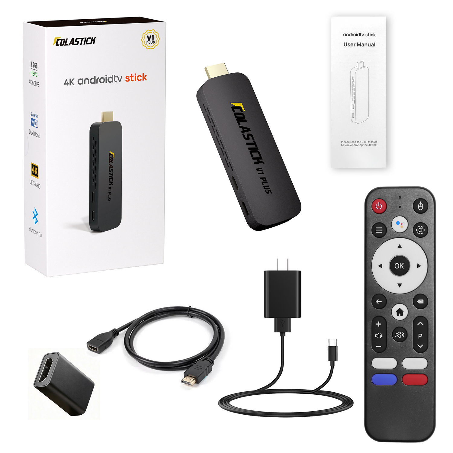 ColaStick V1 Plus 4K Android TV streaming stick — portable no monthly fee HDMI device