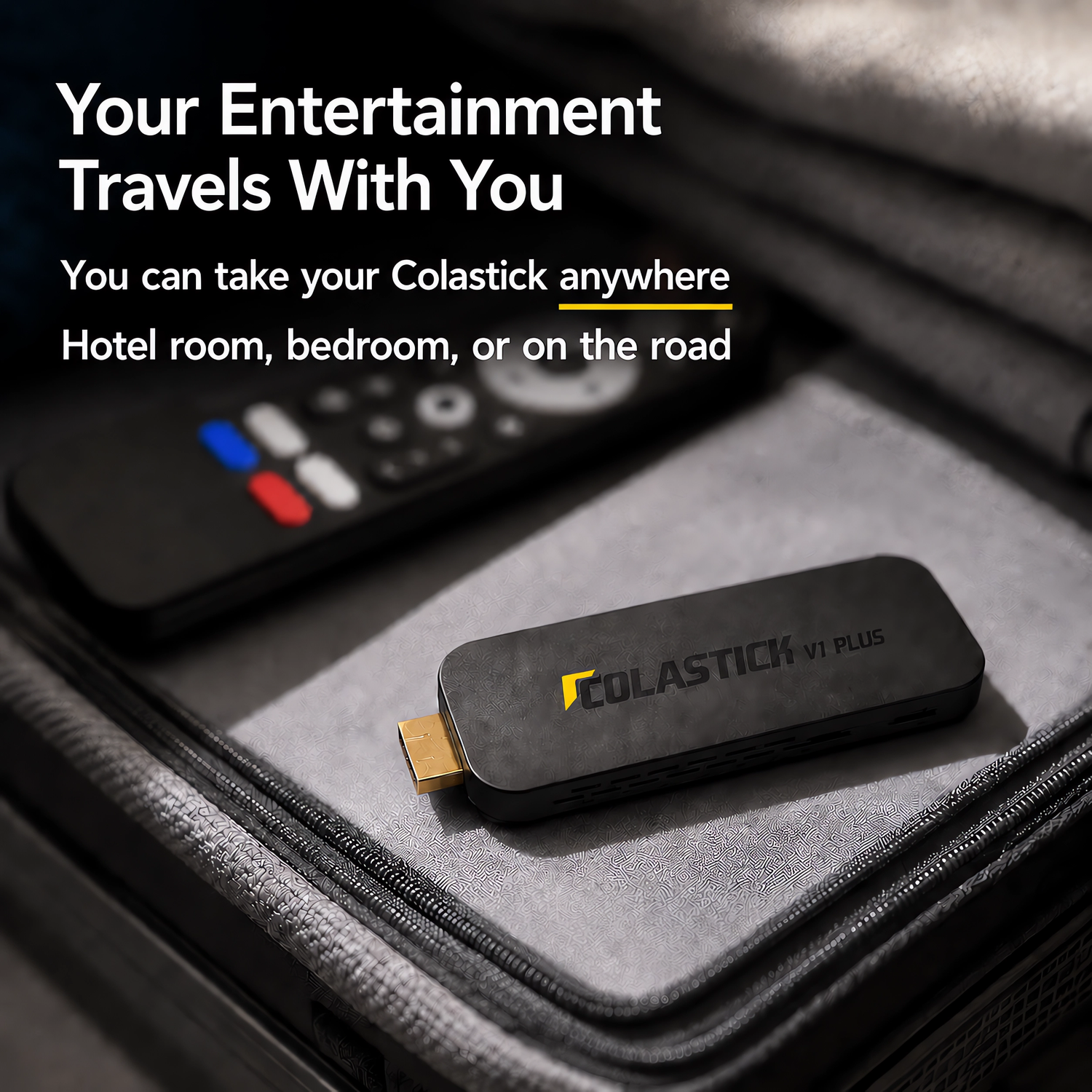 ColaStick V1 Plus Bluetooth 5.0 headphone connection for private late-night viewing