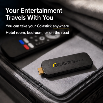 ColaStick V1 Plus Bluetooth 5.0 headphone connection for private late-night viewing